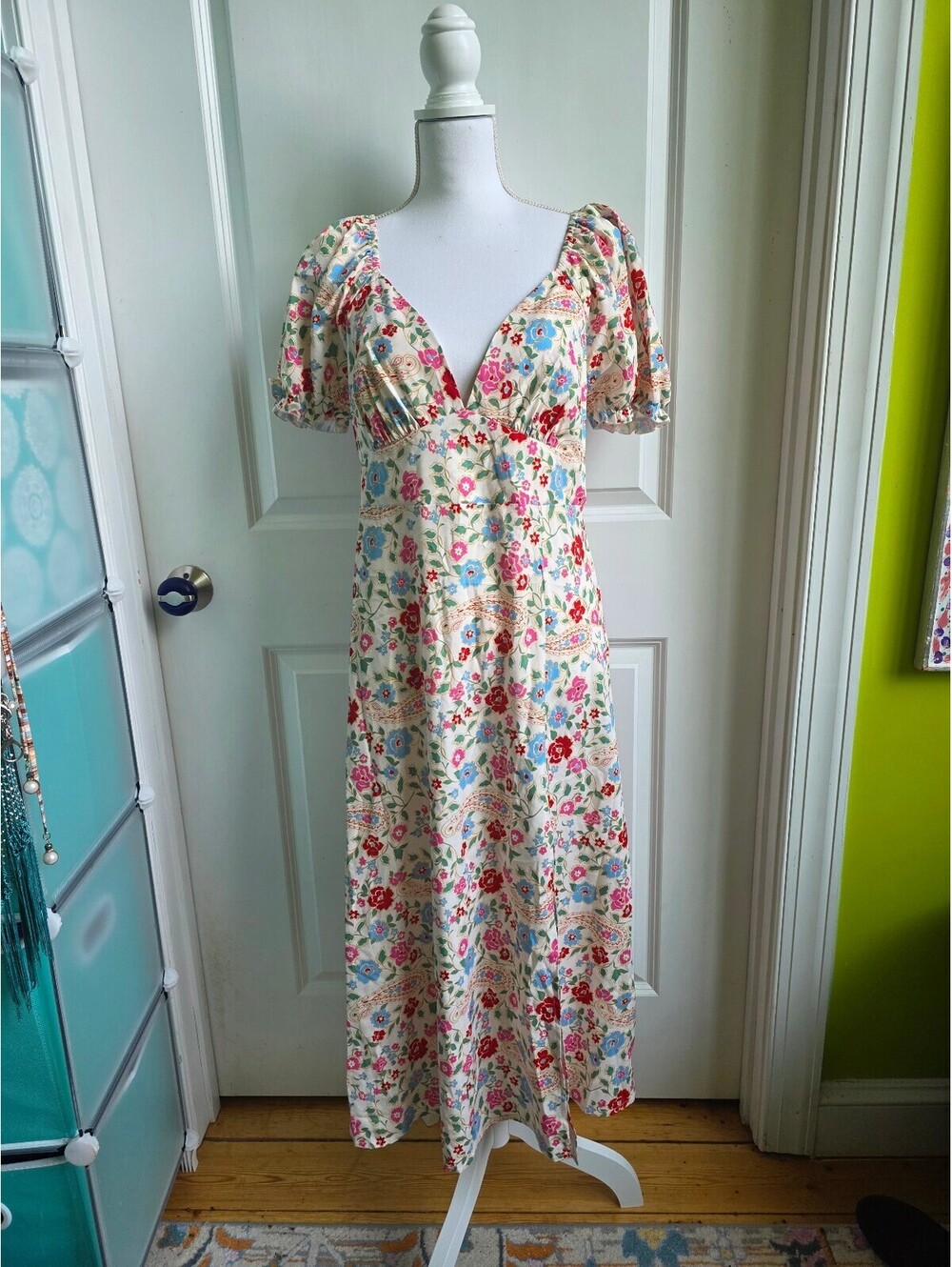 Shein Western Floral High Waisted Dress w/ Side Slit Size XL